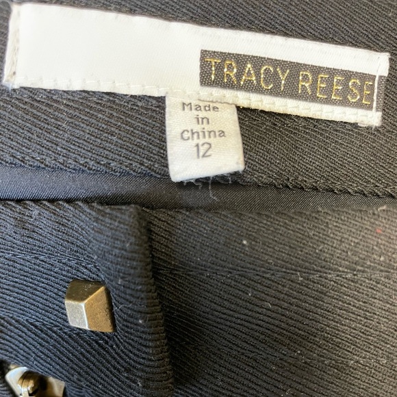 Tracy Reese zip up faux leather pocket black and brown skirt - size Large - Picture 7 of 9